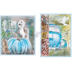 The Owl and his Buggy - 2 Solid Designs (4 x Sheets)