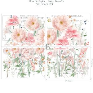 Fleur De Papier -  Large Transfer 4 Sheets